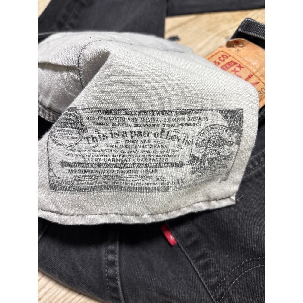 Vintage 90s Levi's 501 Jeans Faded Black 32x28 Button Fly - Picture 3 of 4